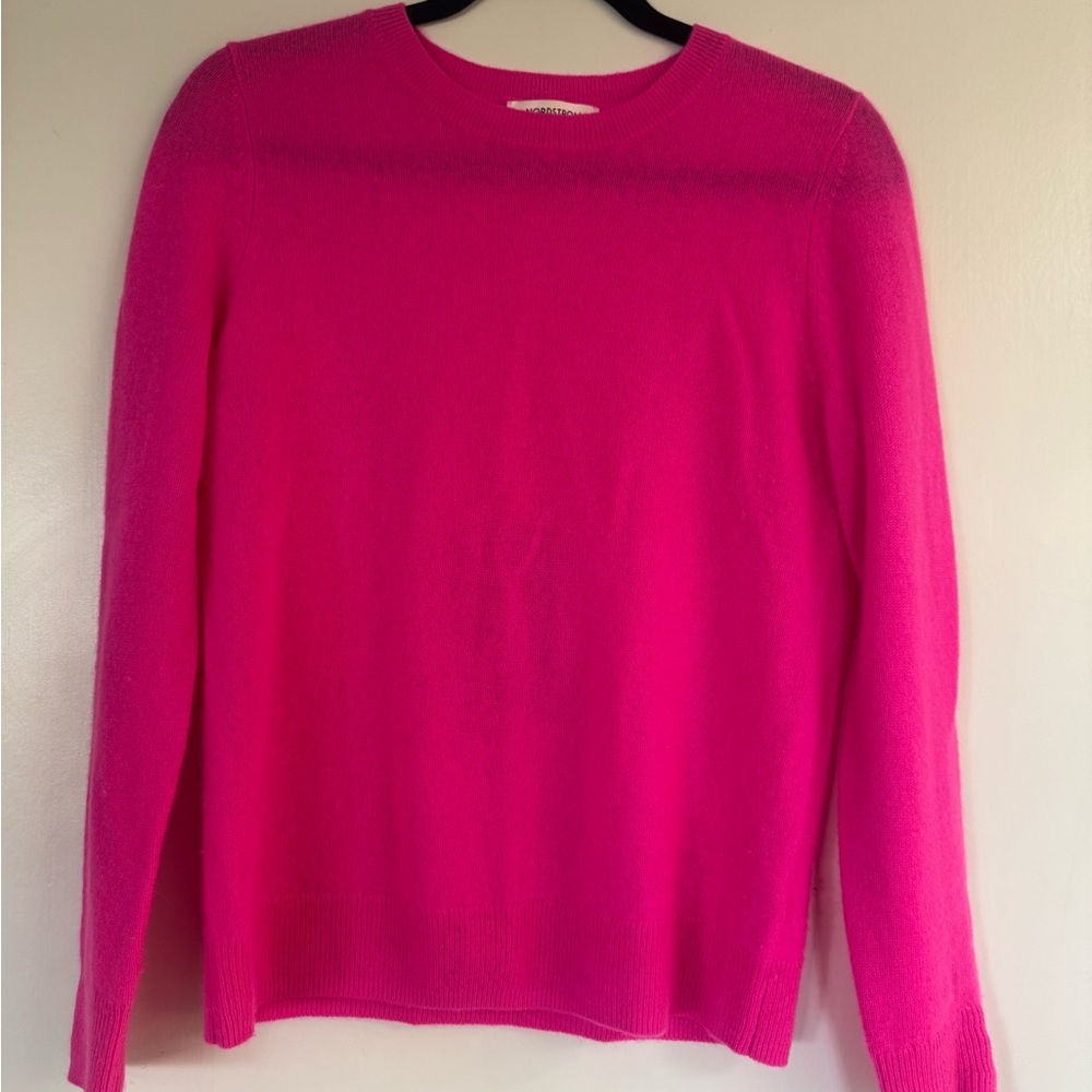 Nordstrom Vibrant Pink Crew Neck Sweater